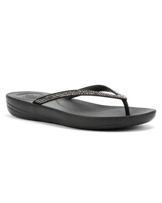 Iqushion Sparkle Ciabatte Nere Da Donna di Fitflop in Black