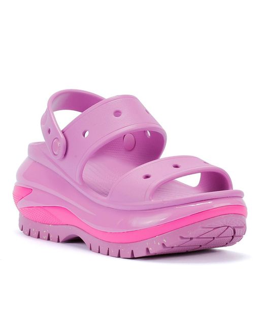 CROCSTM Pink Mega Crush Bubble Sandals