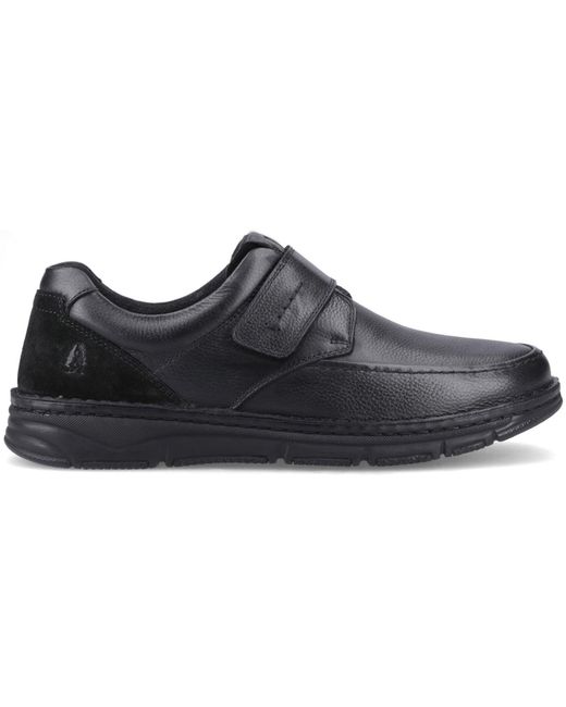 Hush Puppies Black Forde Touch Fastening Leather Loafers for men