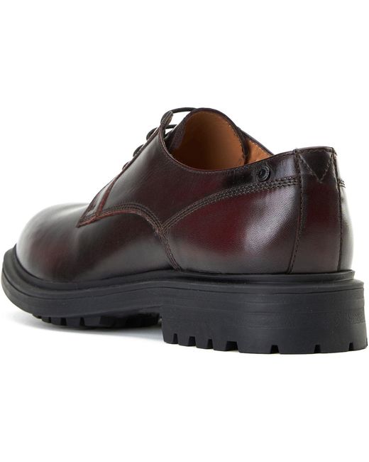 Base London Black Locke Leather Bordo Lace-Up Shoes for men