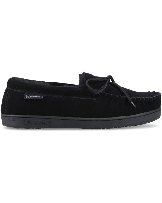 BEARPAW Black Moc Ii Suede Slippers for men