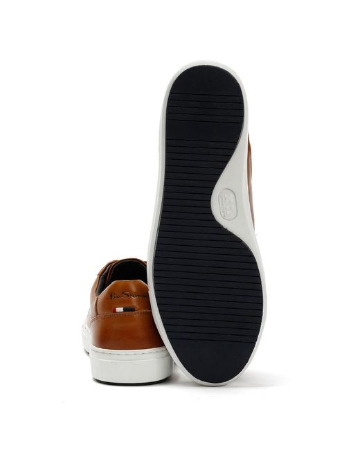 Ben Sherman Brown Ace Cupsole Leather Trainers for men