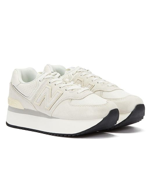 New Balance White 574 Stacked Ceramic