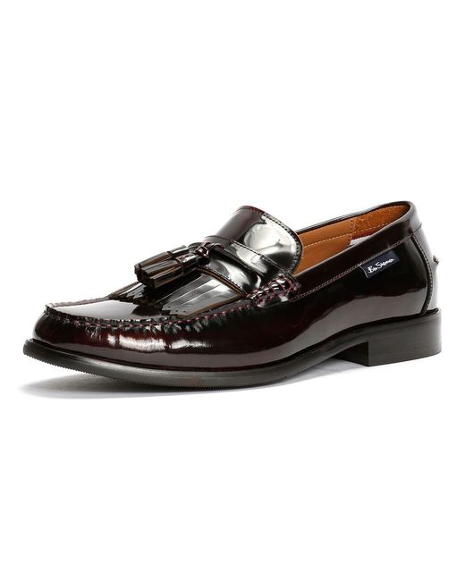 Ben Sherman Black Buster Leather Men's Burgundy Loafers - Uk 7 for men