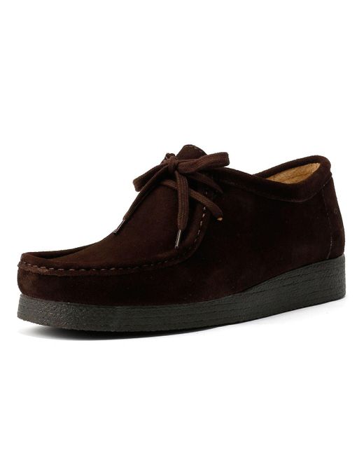 Tower London Black Tower London Apache Suede Dark Shoes for men