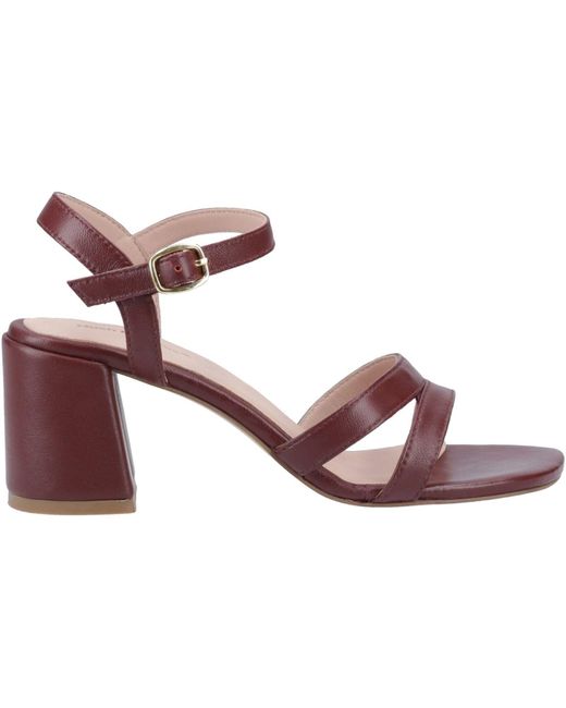 Hush Puppies Pink Nalani Leder Bordeaux Sandalen