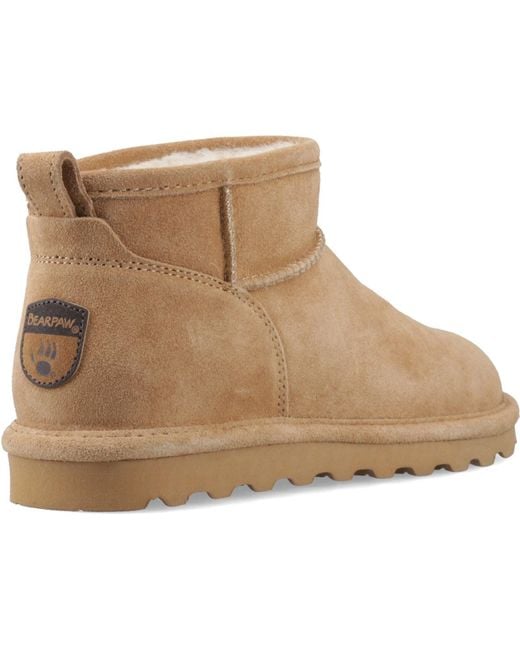 BEARPAW Natural Shorty Suede Coffee Winter Ankle Boots