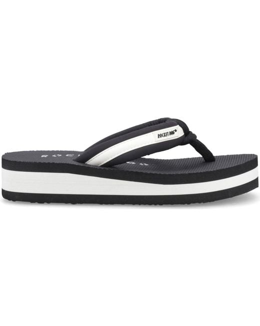 Rocket Dog Blue Monica Nylon Pu Textile /Off Flip Flops
