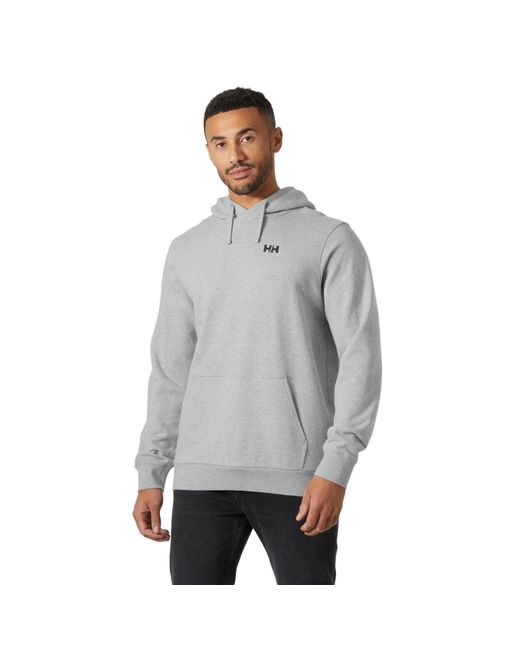 Helly Hansen Sport Gray Core Graphic Hoodie Cotton Hooded Sweatshirt for men
