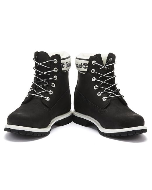 timberland slim 6 inch logo boots black