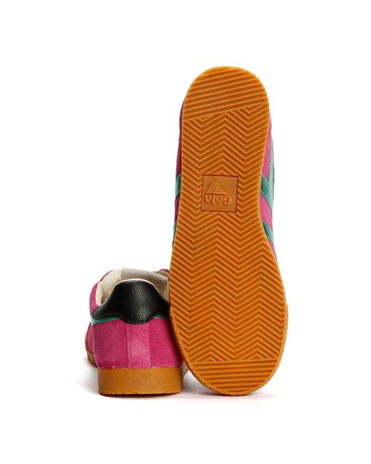 Gola Pink Elan Glitz Suede Fuchsia/Emerald/ Trainers