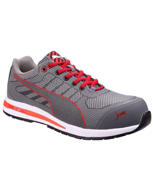 PUMA Gray Xelerate Knit Low Textile Safety Sneakers for men