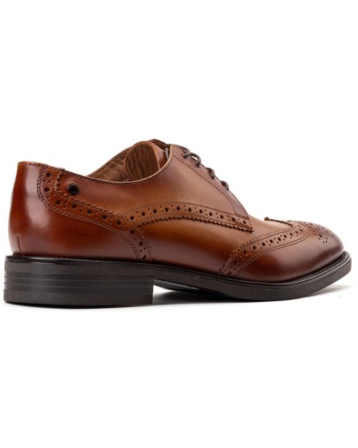 Base London Brown Pocket Leather Brogues Shoes for men