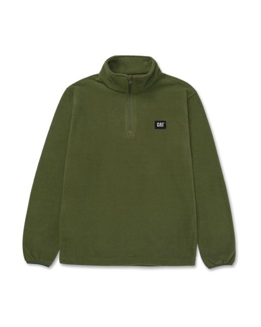 Caterpillar Green Cat Microfleece Quarter Zip Synthetic Sweatshirt for men