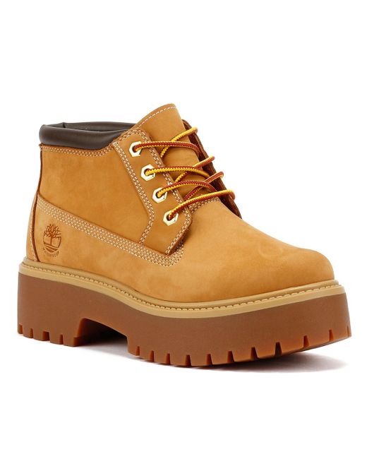 Timberland Brown Stone Street Nellie Leather Wheat Boots
