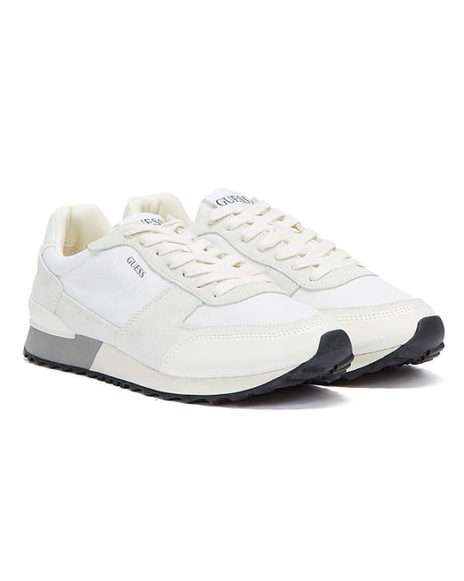 Guess Suede Padova Trainers in White for Men - Lyst