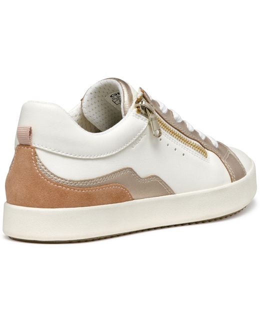 Geox White D Blomiee Optic/Nude Trainers