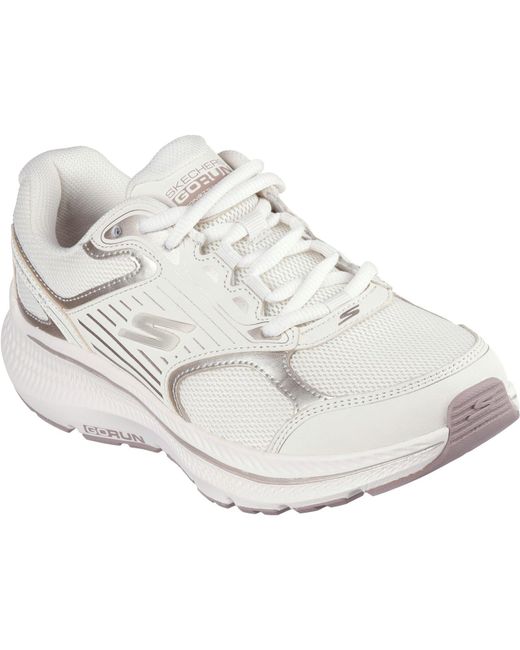 Skechers White Performance Go Run Consistent 2.0 Advantage Damen Naturleder Sneaker