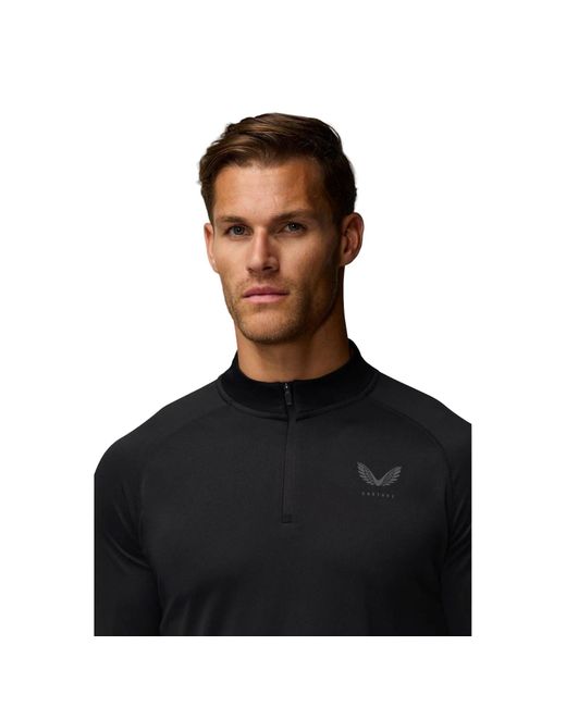 Castore Black Adapt Training 1/4 Zip Top Polyester Activewear T-Shirts for men