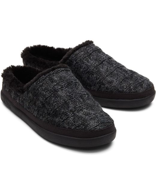 TOMS Black Sage Polyester Blend Slippers