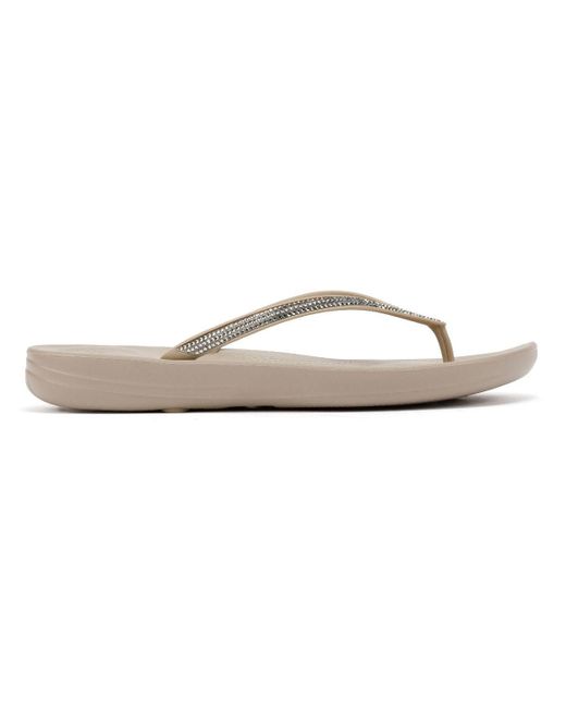 Fitflop Natural Iqushion Ombre Sparkle Zehentrenner Aus Gummi