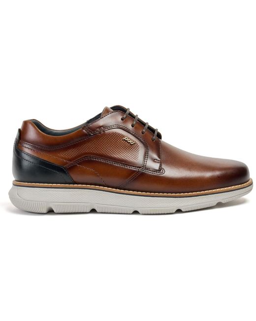 Pod Brown Finch Leather Cognac Lace-Up Shoes for men