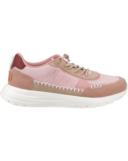 HeyDude Pink Sirocco Alta Boho Synthetic Blend Trainers