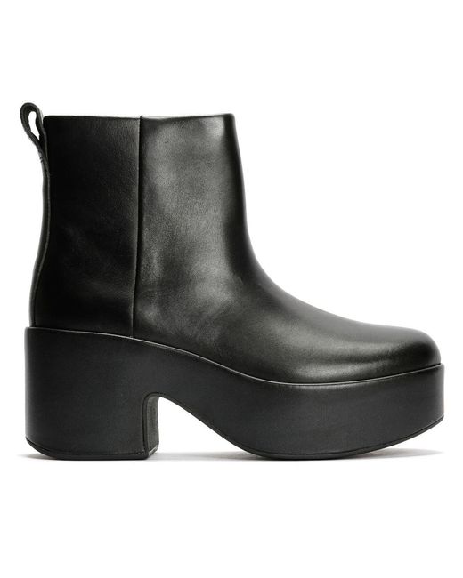 Platfforms Heeled Bottes En Cuir Fitflop en coloris Black