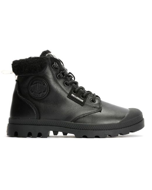 Palladium Black Pampa Hi Snow Warm Leather Boots