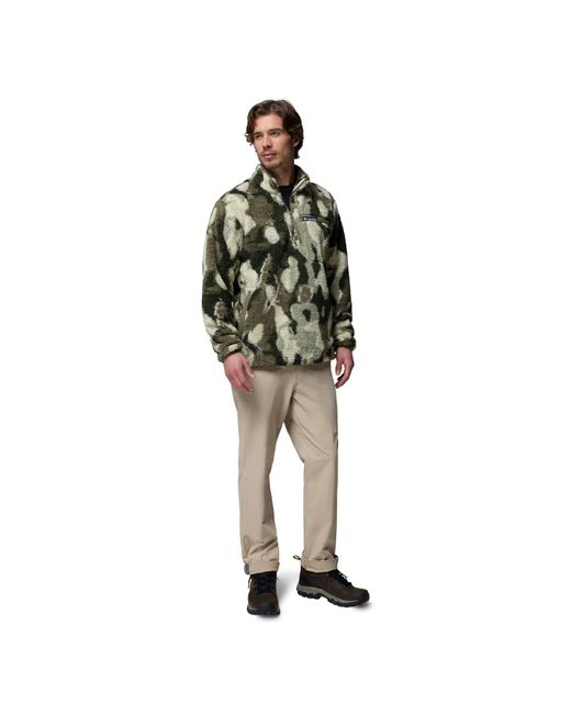 Columbia Green Rugged Ridge High Pile Half Zip Fleece Pullover for men