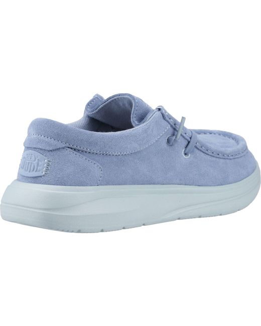 HeyDude Blue Wendy Comf Suede Leder Mokassin Schuhe