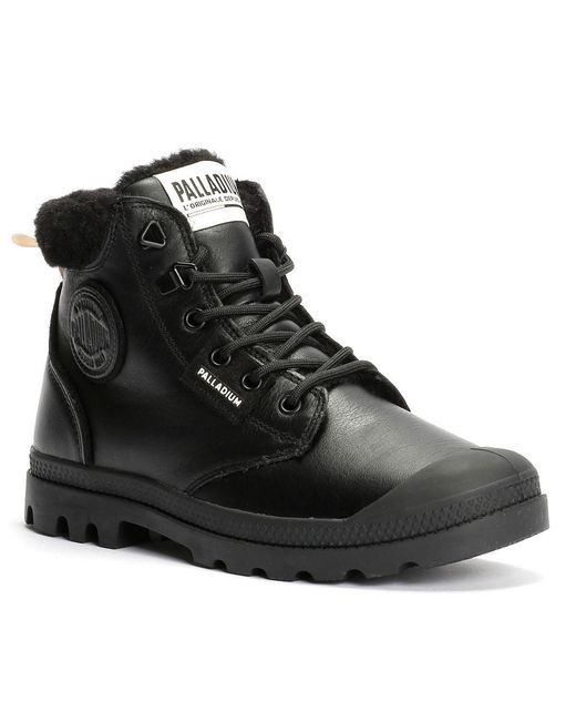 Palladium Black Pampa Hi Snow Warm Leather Boots
