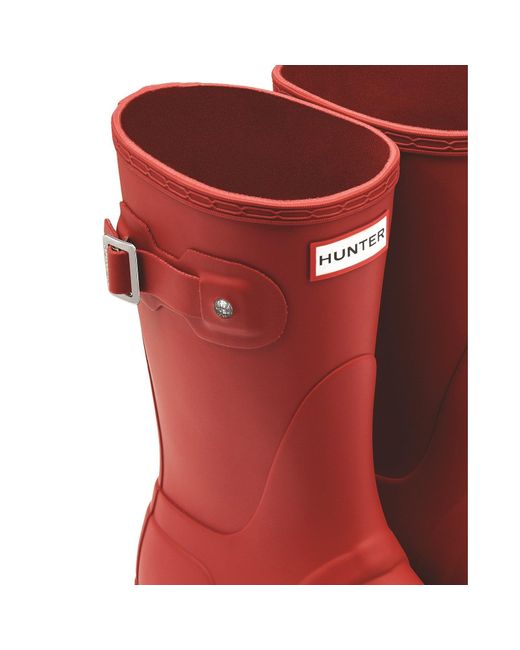 Hunter Red Matt Original Short Wellington Boots