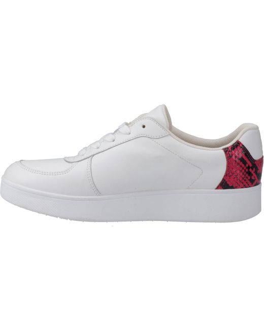Fitflop White Rally Snakeprint-Backtab Leather Urban/Wild Raspberry Trainers