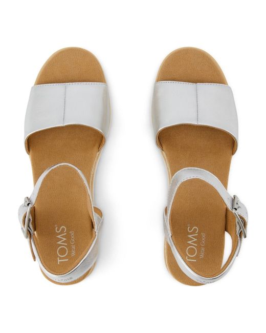 TOMS Metallic Diana Leather Wedges