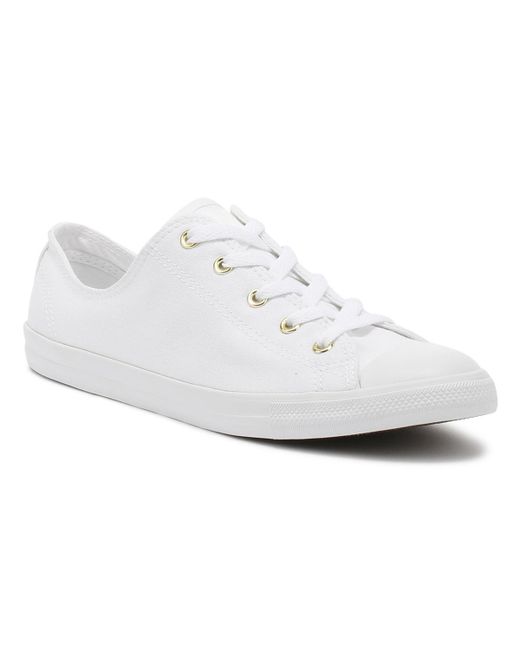 Converse Chuck Taylor All Star Womens White / Gold Dainty Ox Trainers |  Lyst UK