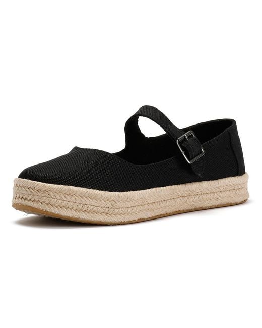 TOMS Black Carolina Mary Jane Textile Espadrilles