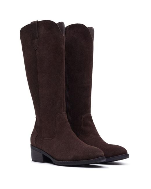 Hush Puppies Brown Isabella Long Suede Winter Knee High Boots