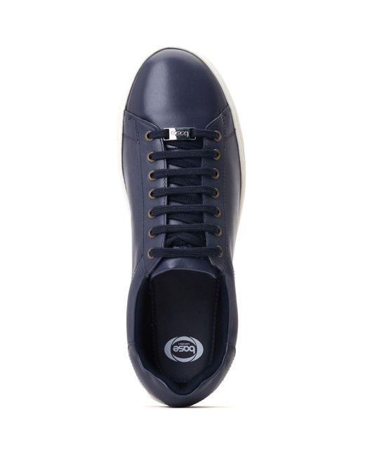 Base London Blue Tucker Leather Trainers for men