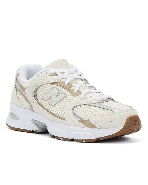 New Balance White 530 Linen Trainers