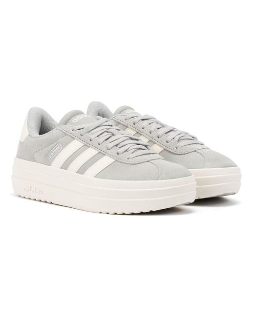 Adidas White Vl Court Bold Sneaker Aus Leder