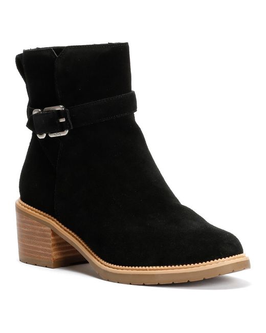 TOMS Black Hailey Buckle Suede Boots