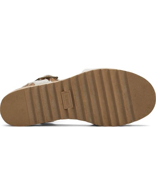 TOMS Metallic Diana Canvas Platforms Wedge Sandals