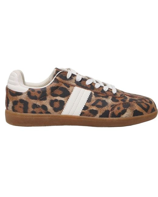 ONLY Brown Amber Synthetic Sand/Leopard Trainers