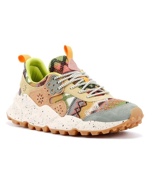 Flower Mountain Green Kotetsu Knit Aztec Trainers