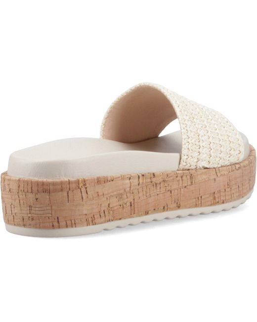 Rocket Dog White Faye Alti Raffia Textile Natural Sandals