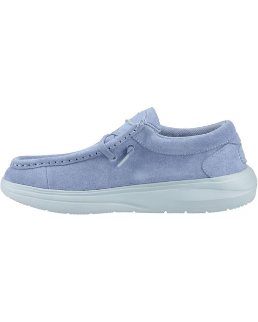 HeyDude Blue Wendy Comf Suede Leder Mokassin Schuhe