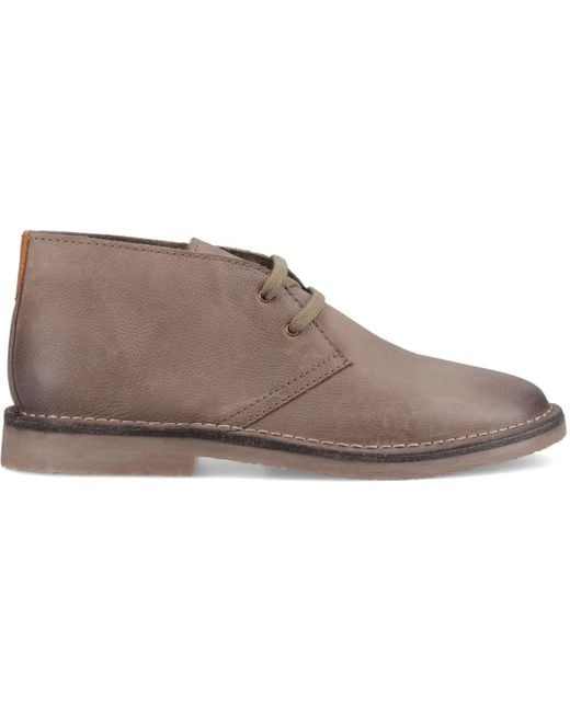 Hush Puppies Gray Samuel Leather Stone Ankle Boots for men