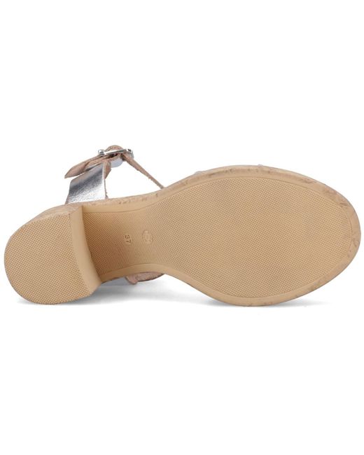 Hush Puppies Metallic Georgia Cork Leather Heels