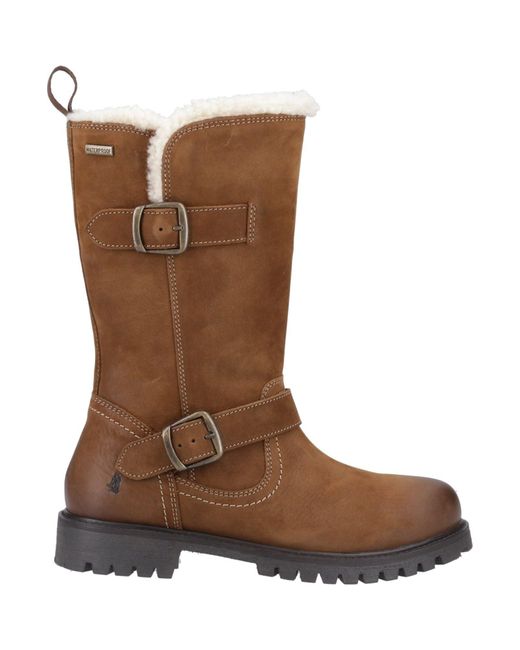 Hush Puppies Brown Winnie Leder Stiefeletten